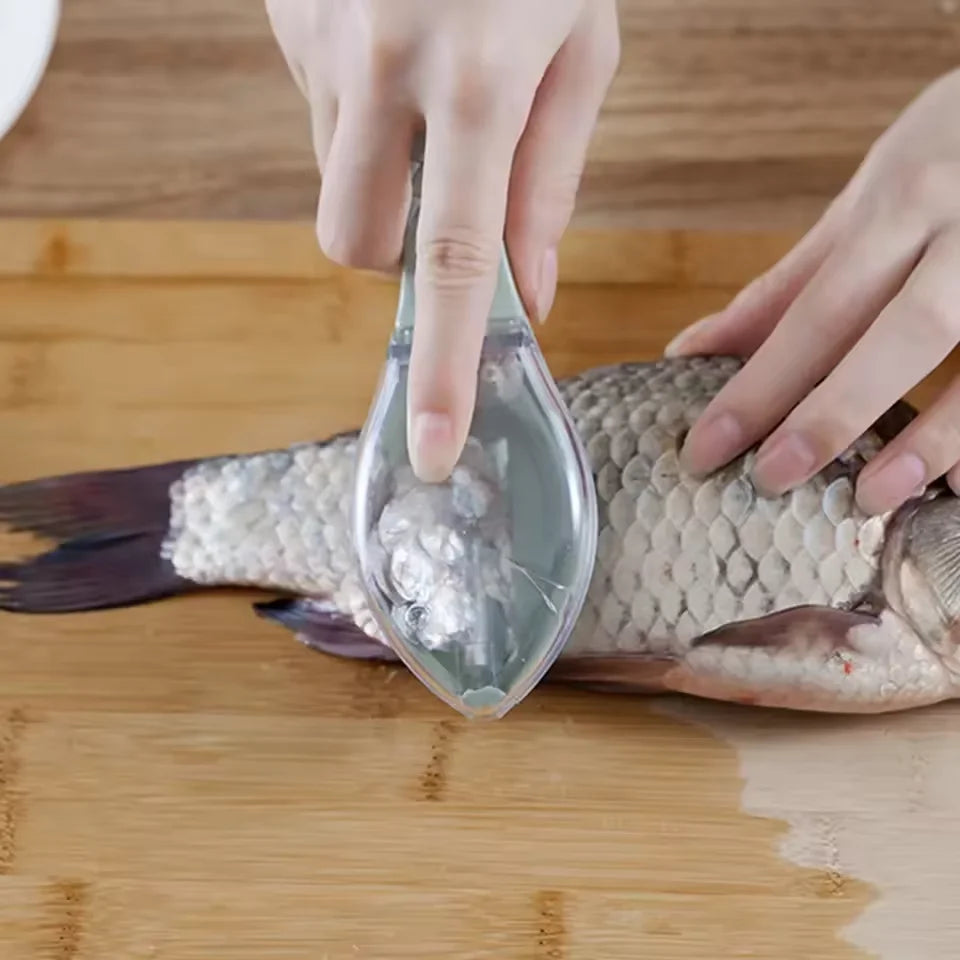 Kitchen Gadgets Fishing Tools Fish Scale Skin Fast Scraping Remover Scraper Peeler Scaler Brush